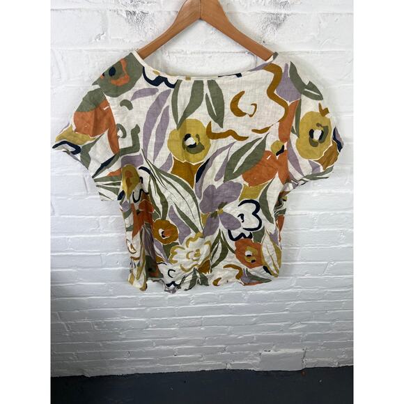 Rachel Zoe Women's Floral Print Round Neck T-Shirt Short Sleeve Multicolor SZ 1X - Picture 2 of 4